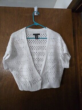 Cropped Short Sleeve Knit Sweater